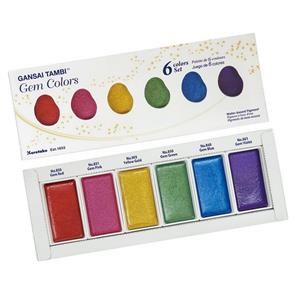 Gansai Tambi Watercolour Paint Gem Colours  Set of 6