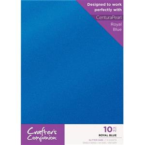 Crafters Companion - Glitter Card 10 Sheet Pack - Royal Blue