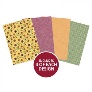 Forever Florals - Sunflower Printed Parchment, 4 Sheets in each of 4 Designs