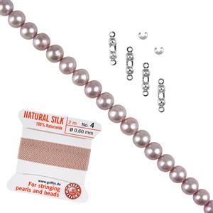 Natural Rose Freshwater Cultured Nucleated Pearl Project With Instructions By Debbie Kershaw
