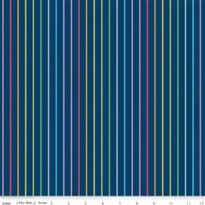 Riley Blake Sunshine Boulevard Navy Stripe Fabric 0.5m  
