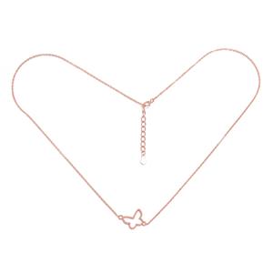 Rose Gold 925 Sterling Silver Butterfly Pendant with 18inch Chain