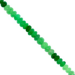 60cts Green Jade Smooth Rondelles Approx 3.5x1.5 to 6x3mm, 19cms Strand