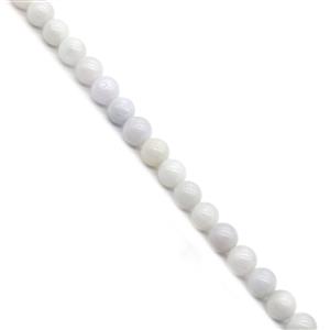 80cts Type A White Jadeite Plain Rounds Approx 8mm, 19cm Strand