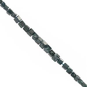 1.85cts Blue Diamond Faceted Cube Approx 1 to 2mm, 6cm Strand With Spacers