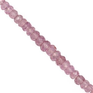 12cts Pink Spinel Faceted Rondelles Approx 2.50x1.40 to 4.50x2.50mm, 10cm Strand 