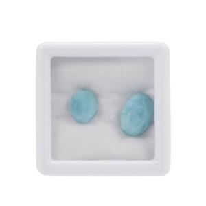 8.50cts Larimar Cabochon Oval Approx 11x9 to 14x10mm Loose Gemstone (Pack of 2)