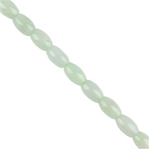 100cts Type A Celadon Green Jadeite Rice Beads Approx 6x8mm 38cm Strands 