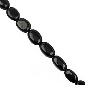 60cts Black Obsidian Graduated Smooth Oval Approx 9x7 to 12.5x8.5mm, 18cm Strand 