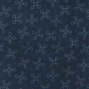 Moda Starlight Gatherings Swirls Nautical Blue Fabric 0.5m