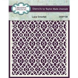 Creative Expressions Taylor Made Journals Lace Crochet 6 in x 6 in Stencil