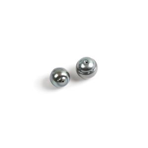 Grey Tahitian Cultured Baroque Pearls, 1 x Approx 8.5-9.5mm & 1 x Approx 9.5-10.5mm (2pcs)