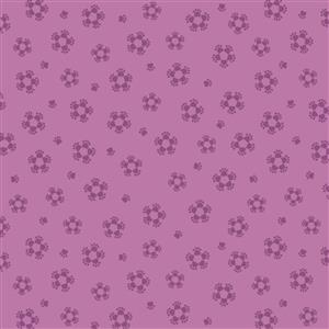 Lewis & Irene Paws And Claws Pawprints Mauve Fabric 0.5m