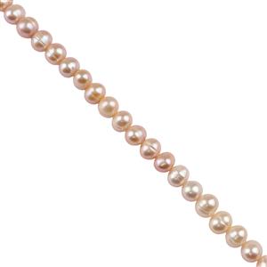Pink Freshwater Cultured Potato Pearls Approx 7-8mm, 60cm Strand