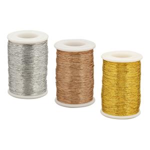 Zari Trio Deal - Silver, Gold & Rose Gold 0.5mm Zari Thread