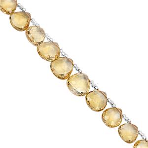 45cts Rio Grande Citrine Top Side Drill Graduated Faceted Heart Approx 6.50 to 10mm, 19cm Strand with Spacers