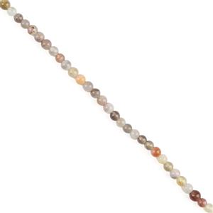 33cts Botswana Agate Plain Rounds, Approx 4mm,38cm Strand