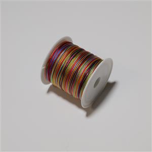 Pastel Rainbow Woven Nylon Cord, Approx 1mm (30m/Spool)