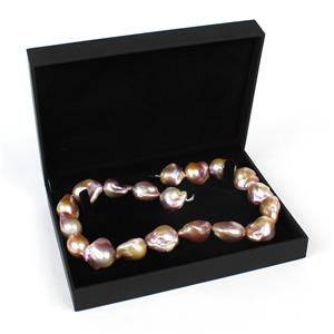 Purple Flash Baroque Pearls Approx 15-18mm & Sienna Collection Small Necklace Box