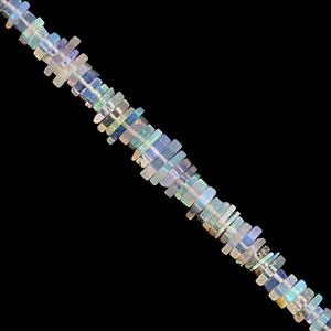 18cts Ethiopian Opal Smooth Slab Approx 3x2.5 to 5x3.5mm, 19cm Strand
