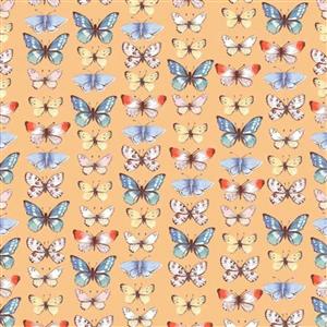 Farm Meadow Butterflies Wheat Fabric 0.5m