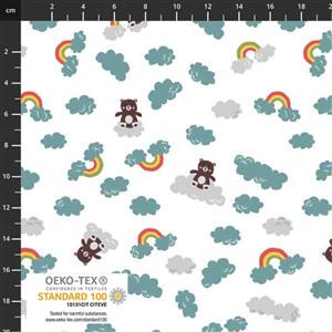 Fly Away Teddy Clouds White Fabric 0.5m