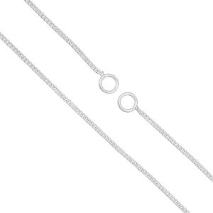 925 Sterling Silver Diamond Cut Curb Chain 1mm with Loops Approx 45cm Pack Of 1pc