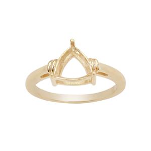 Gold Plated 925 Sterling Silver Triangle Ring Mount (To fit 8mm gemstone)- 1pcs