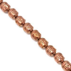 350cts Copper Haematite Buddha Heads Approx 8x10mm, 38cm Strand