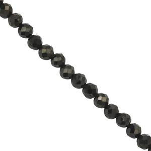 60cts Natural Black Spinel Faceted Round Approx 3mm, 30 cm Strand (Pack Of 3)