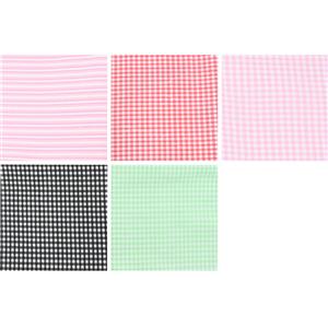 Six Penny Memories Gingham & Stripe Cotton Fabric Pack (5 x 0.5m)