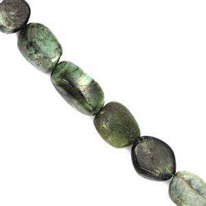 345cts Emerald Plain Tumbles Approx 9x10 to 14x20mm, 32cm Strand
