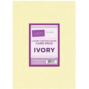 Crafters Companion Centura Pearl Ivory Luxury Double Sided A4 Card Pack - 40 sheets