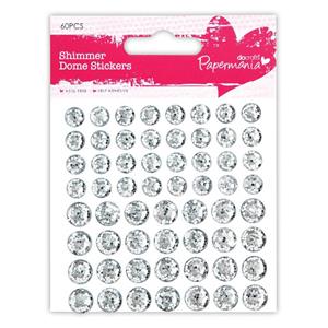 Shimmer Dome Stickers (60pcs) - Silver