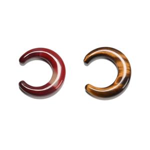 40cts Tigers Eye Crescent Horn Approx 30mm & Mookite Crescent Horn Approx 30mm,2pcs