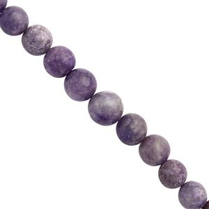 85cts Bursa Purple Jadeite Smooth Round Approx 5 to 8mm, 19cm Strand