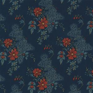 Moda Marias Sky 1840-1860 in Blue & Red Garden Fabric 0.5m
