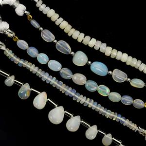 25cts Ethiopian Opal Graduated Mix Shape Strands (Pack of 5) With Instructions By Alison Tarry