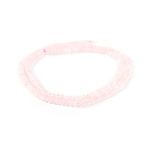 22cts Rose Quartz Faceted Rondelles Approx 3x2mm, 38cm Strand 