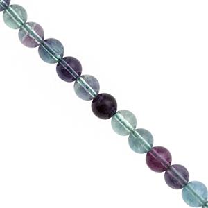 110cts Mongolian Flourite Smooth Round Approx 8mm, 20cm Strand