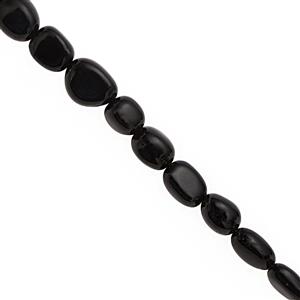 140cts Black Onyx Smooth Tumble Approx 6x5 to 14x7mm, 40cm Strand   