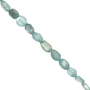 40cts Blue Zircon Faceted Tumble Approx 4x3 to 7x5mm, 24cm Strand 