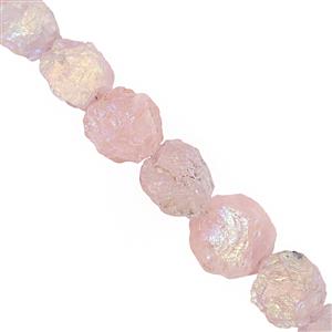 242cts Rose Quartz Graduated Hammering Coin Approx 17 to 23mm, 19cm Strand