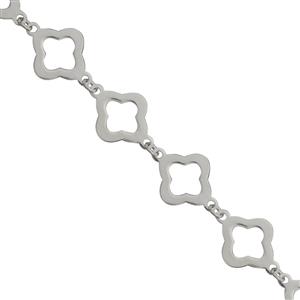 925 Sterling Silver Clover Connector Necklace, 18inch