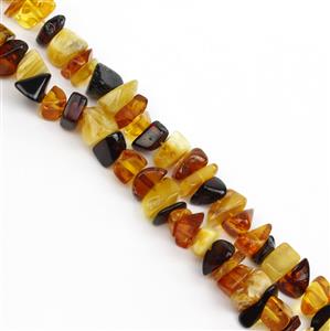 Baltic Multi Colour Amber Chips, Approx. 8-10mm (38cm Strand)