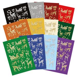 Christmas Stickables Self Adhesive Foiled Reindeer Contains 12 x colours x 1 of each