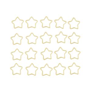 Gold Plated Base Metal Star Shaped Closed Jump Rings Approx 15mm, 20pcs