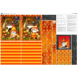 Debbi Moore Halloween Tote Wizard Fabric Panel (140cm x 95cm)