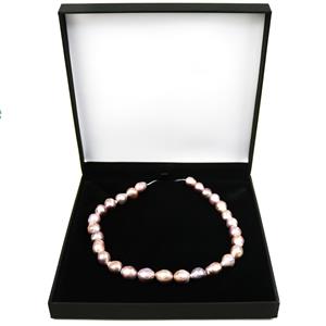 Purple Metallic Natural Colour Drop Shape Freshwater Pearls & Sienna Necklace Box 