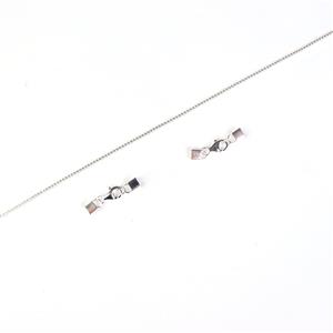 Glam; 925 Sterling Silver Tennis Chain With Clear Cubic Zirconia with Rectangle End Cap with Lobster Clasp 